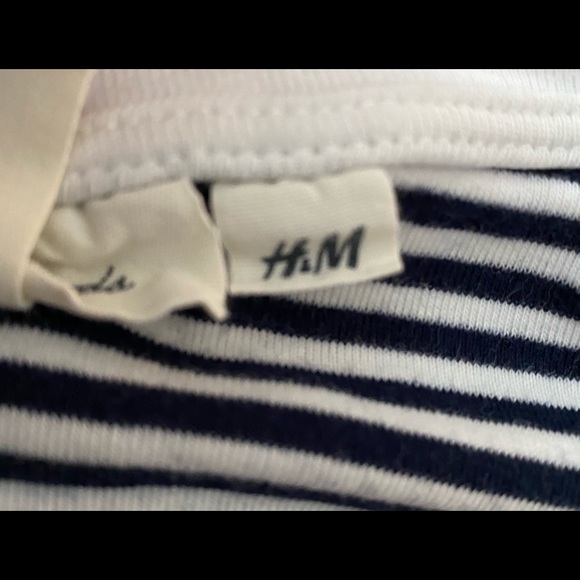 Navy blue and white stripped long sleeve top - Picture 4 of 4